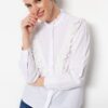 Trendyol White Lace Cotton Woven Shirt