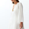 Trendyol White Mini Woven Premium Seashell Accessory 100% Cotton Beach Dress