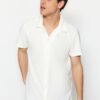 Trendyol White Regular Fit Open Collar Summer Shirt