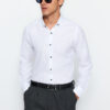 Trendyol White Slim Fit Textured 100% Cotton Breathable Shirt