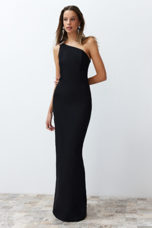 Trendyol Woven Long Evening Dress with Black Accessories