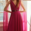 Trendyol X Dilek Hanif Purple Evening Dress & Prom Dress with a Double Breasted Collar