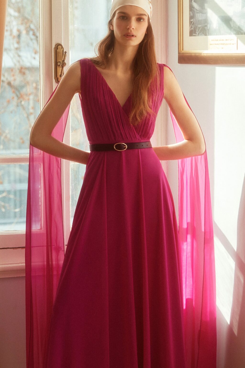 Trendyol X Dilek Hanif Purple Evening Dress & Prom Dress with a Double Breasted Collar