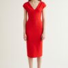 Trendyol X Dilek Hanif piros V-nyakú ruha