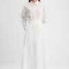 Trendyol X Kevser Sarıoğlu Ecru Lined Woven Skirt with Rib Detail on the Front