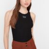 Trendyol X Sagaza Studio Black Printed Shimmering Bodysuit