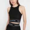 Trendyol X Sagaza Studio Black Shiny Elastic Részletes kötött Bustier