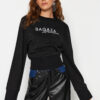 Trendyol X Sagaza Studio Black Shiny Stone Print Sweatshirt