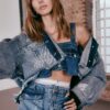 Trendyol X Sagaza Studio Blue crop farmerdzseki