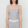 Trendyol X Sagaza Studio Gray Striped Tie Detailed Blouse