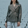 Trendyol X Sagaza Studio Multi Color Plaid Double Breasted Polyviscon Jacket
