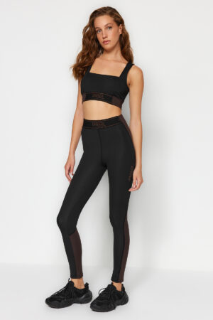 Trendyol X Sagaza Studio fekete kompressziós sport leggings