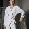 Trendyol X Zeynep Tosun Ecru Jacket with Lace-up Detail