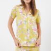 Trendyol Yellow 100% Cotton Floral Knitted Pajama Set