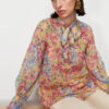Trendyol Yellow Lined Chiffon Patterned Woven Tunic