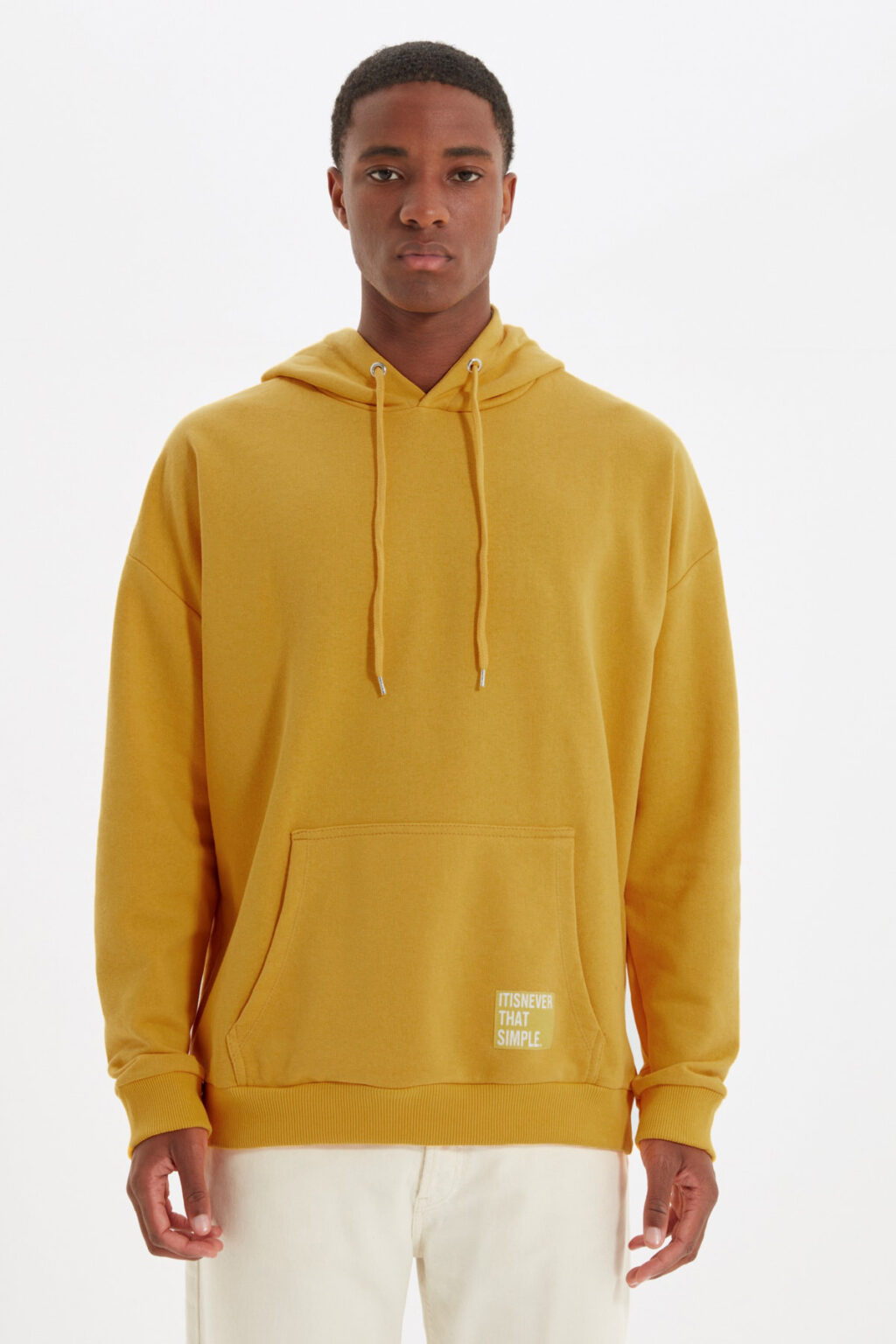 Trendyol Yellow Oversize/Wide Cut Hooded Fleece Inside/Warm Sweatshirt