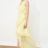 Trendyol Yellow Ruffle Evening Dress
