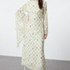 Trendyol Yellow Shawl Collar Floral Patterned Woven Evening Dress