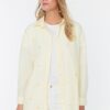 Trendyol Yellow Striped Heart Detailed Woven Shirt