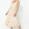 Trendyol Yellow Waist Opening Midi Woven Brode Dress