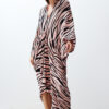 Trendyol Zebra Patterned Wide Pattern Maxi Woven Draped Beach Dress
