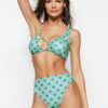 Trendyol etnikai mintás magas derekú normál lábú bikini alsó