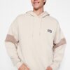 Trendyol férfi bézs oversize/wide-fit kapucnis címke Detail Color Block Fleece pulóver