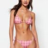 Trendyol geometrikus mintás nyakkendős normál lábú bikini alsó