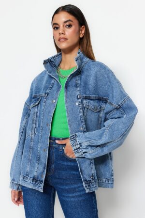 Trendyol kék túlméretezett farmerdzseki