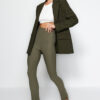 Trendyol khaki oszmán magas derékú kötött leggings oldalsó résekkel.