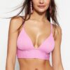Trendyol lila háromszög push up texturált bikini felső