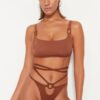 Trendyol magas szárú bikini alsó Ecru kiegészítőkkel