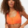 Trendyol narancs cipzár részletes bikini felső