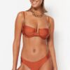 Trendyol normál lábú bikini alsó csempe kiegészítőkkel