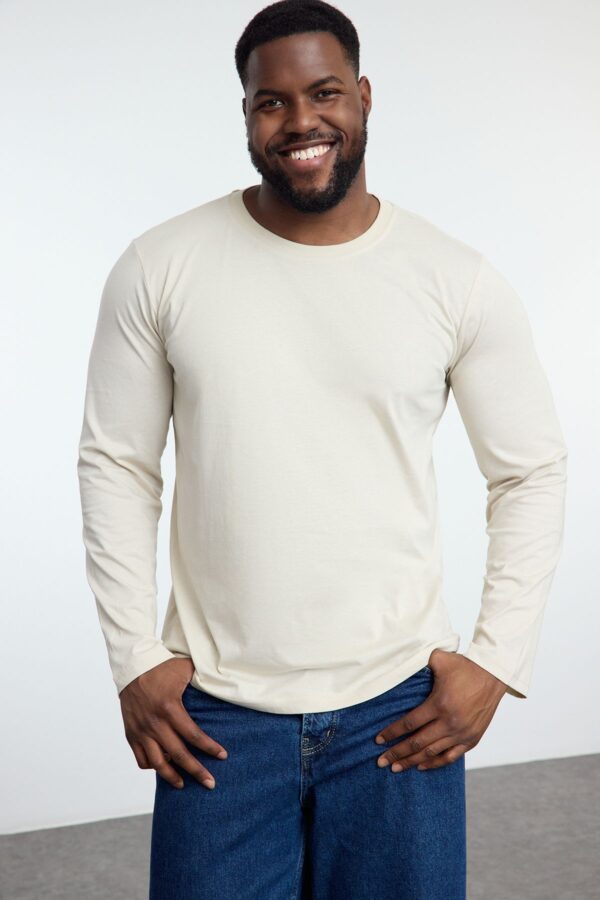 Trendyol stone 100% Cotton Plus Size Oversize Crew Neck Basic T-shirt