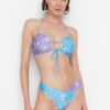 Trendyol virág mintás szín blokkolt bikini alsó