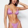 Trendyol virágmintás háromszög alagút magas szárú bikini szett