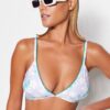 Trendyol virágmintás háromszög hímzett bikini felső