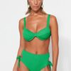 Trendyol zöld drót alatti texturált bikini felső