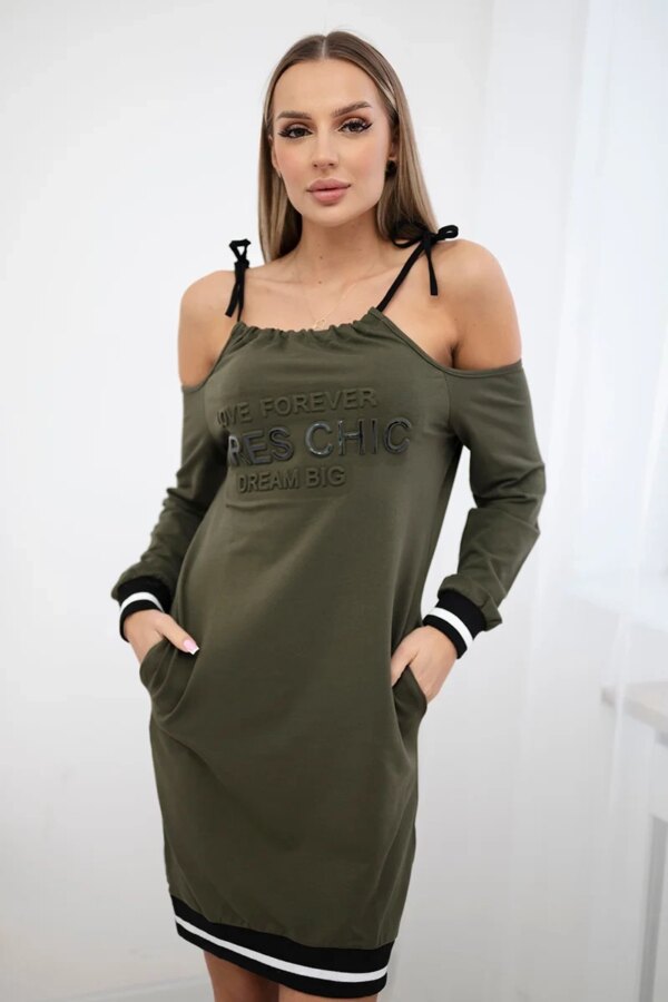 Tres Chic khaki dress