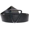 Triangular buckle belt made of synthetic leather