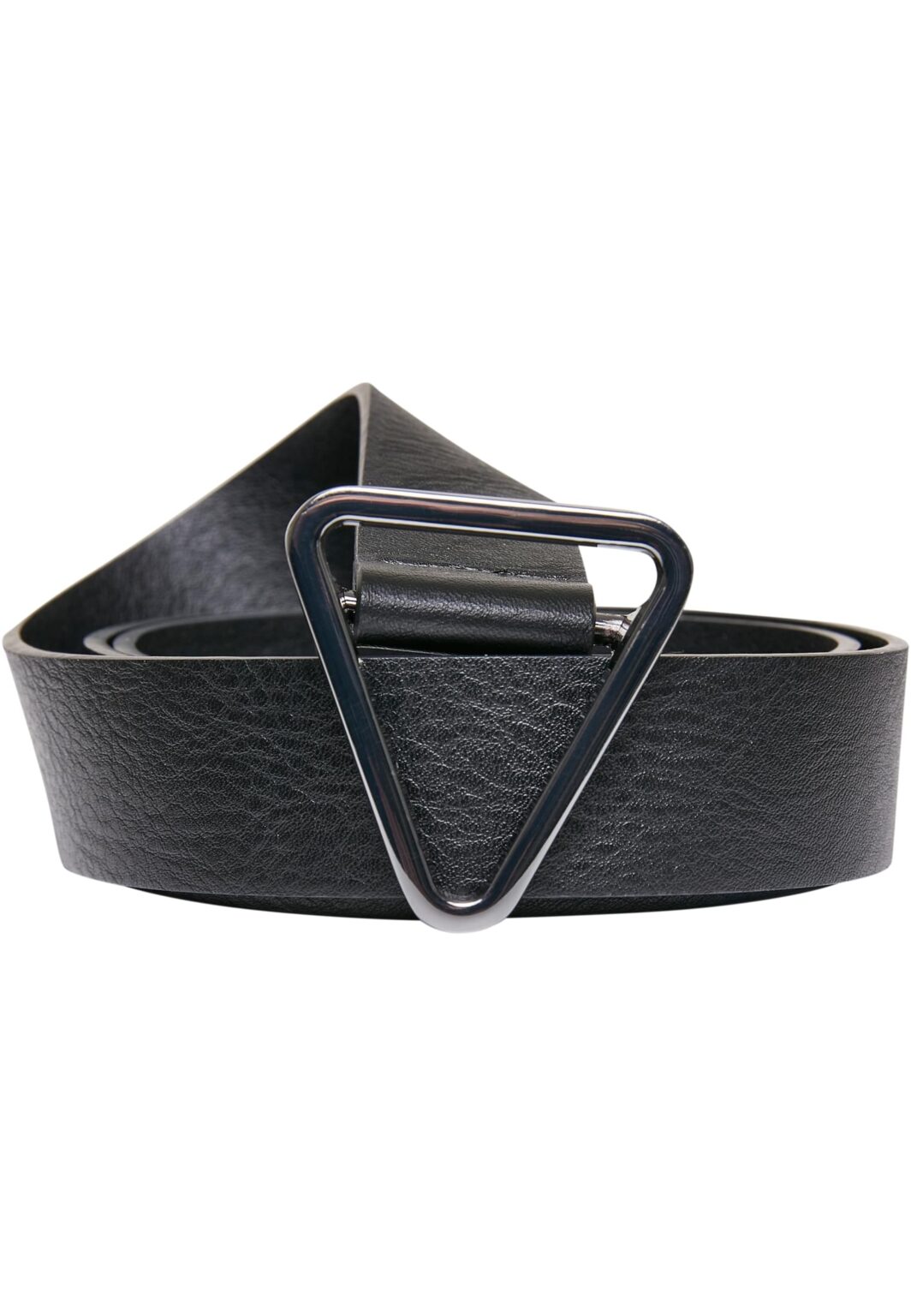 Triangular buckle belt made of synthetic leather