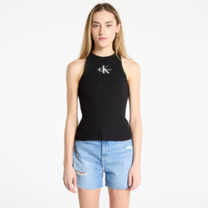 Trikó Calvin Klein Jeans Monologo Rib Tank Top Black XS-alacsony-ár