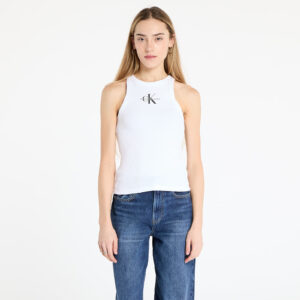 Trikó Calvin Klein Jeans Monologo Rib Tank Top White L-alacsony-ár