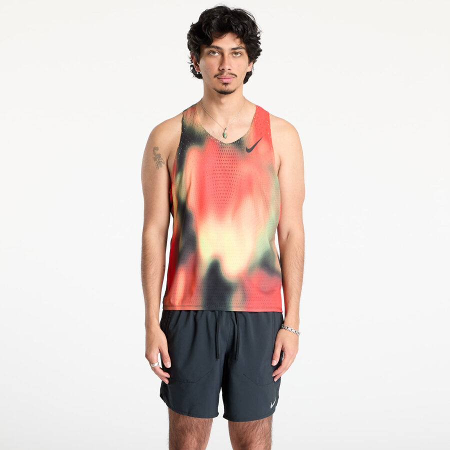 Trikó Nike AeroSwift Elite Entry Men's Dri-FIT ADV Running Tank Top Lt Lemon Twist/ Lt Crimson/ Black/ Black S-alacsony-ár