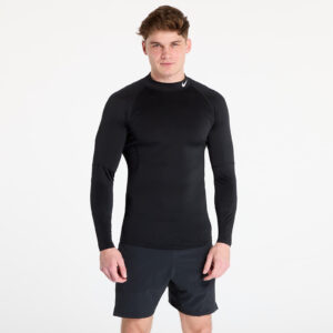 Trikó Nike Pro Men's Dri-FIT Fitness Mock-Neck Long-Sleeve Top Black/ White L-alacsony-ár