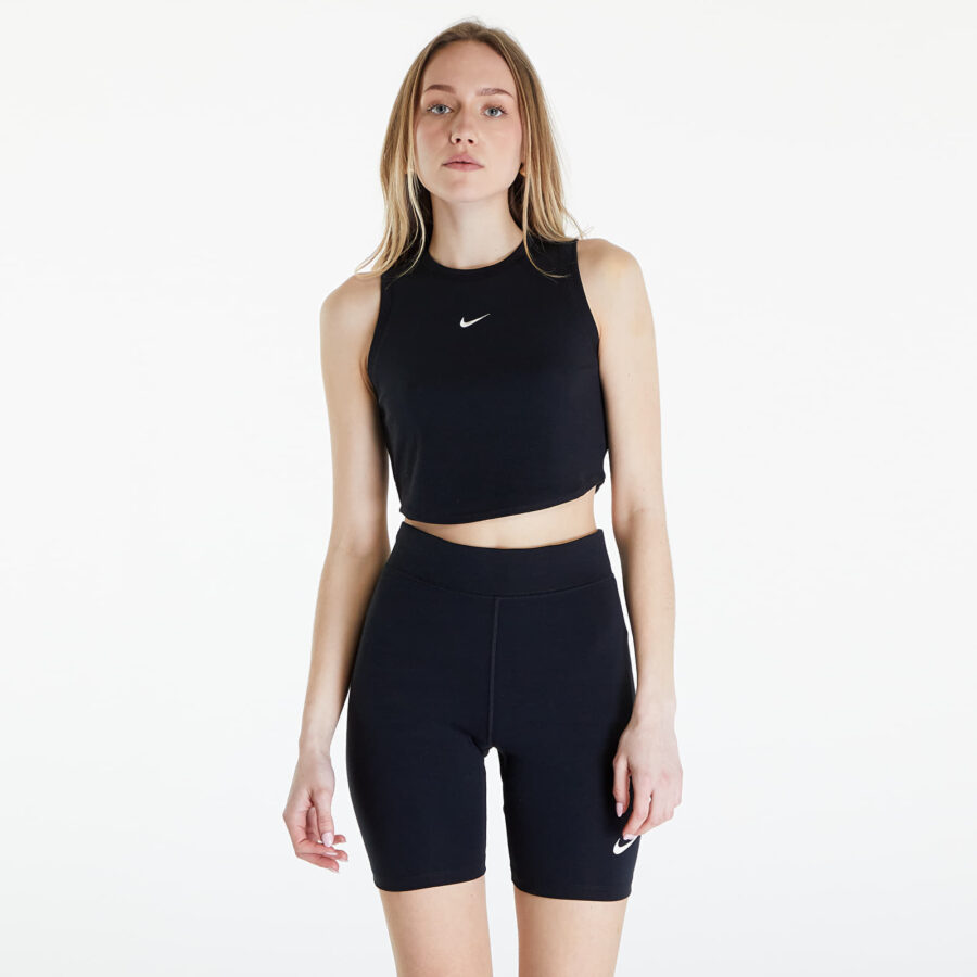 Trikó Nike Sportswear Essentials Women's Ribbed Cropped Tank Black/ Sail XL-alacsony-ár