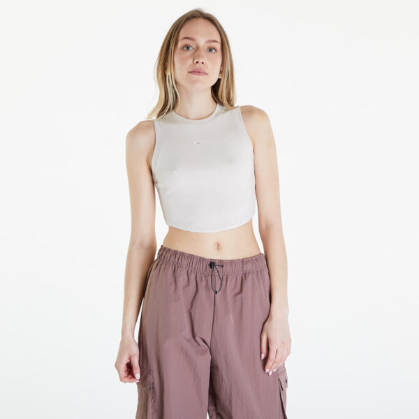 Trikó Nike Sportswear Essentials Women's Ribbed Cropped Tank Lt Orewood Brn/ Sail S-alacsony-ár