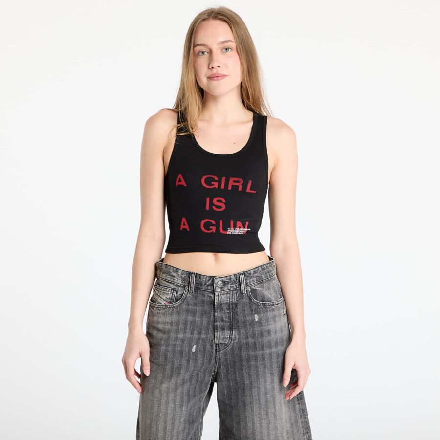 Trikó PLEASURES Girl Is A Gun Tank Top Black M-alacsony-ár