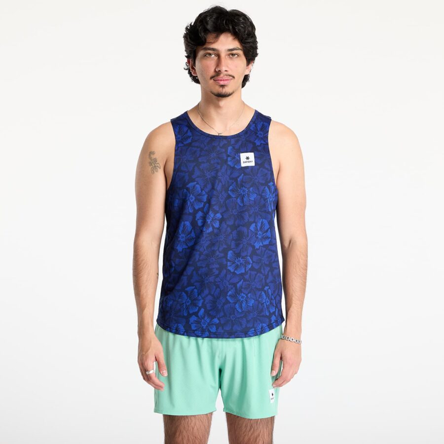 Trikó SAYSKY Flower Combat Singlet Blue AOP S-alacsony-ár